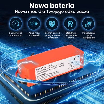 8. Extralink | Battery, vacuum cleaner accumulator | replacement for Xiaomi Mop P/Mop Pro2 Pro 2Pro MJSTS1 14.4V 5200mAh [COPY]