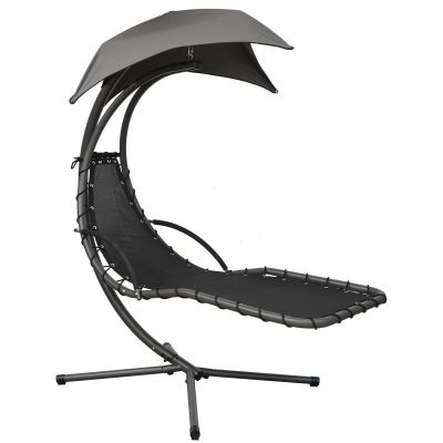 3. LIZBONA ROCKING CHAIR SWING WITH UMBRELLA 190X117X195CM GREY TURQUOISE