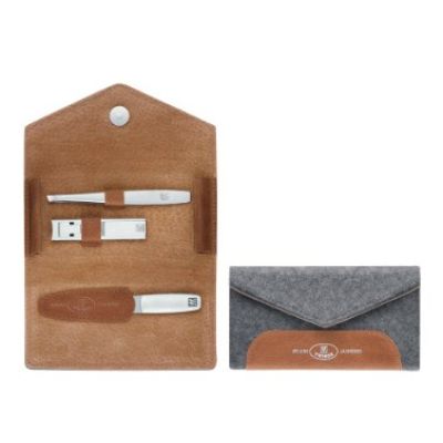 ZWILLING 97698-005-0 Twinox Travel Manicure Set – Gray Felt Case, 3 Pieces