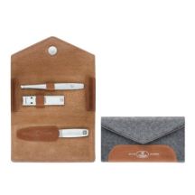 ZWILLING 97698-005-0 Twinox Travel Manicure Set – Gray Felt Case, 3 Pieces