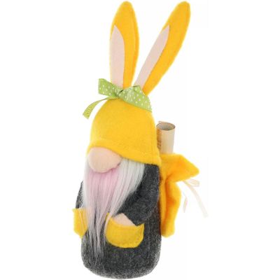 3. gnome bunny boy 20cm yellow with gift bag spring decoration
