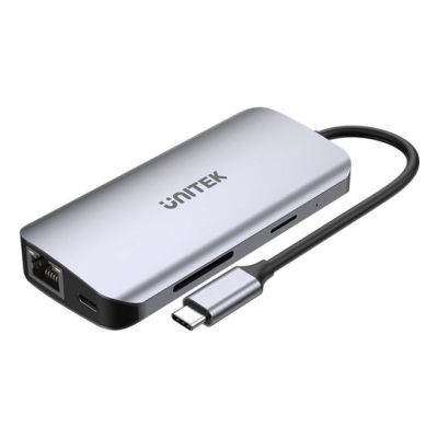 6. UNITEK ACTIVE HUB USB-C 2X HDMI, SD READER, 4K, RJ-45, PD 100W, 5 GBPS