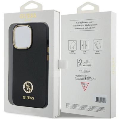 8. Guess 4G Silicone Logo Strass Case for iPhone 13 Pro Max - Black