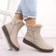 18. Beige women’s ankle boots with fur lining Rieker Y3481-60