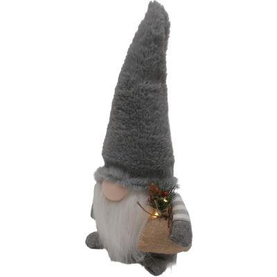 39. DECORATIVE PLUSH LED gnome 38CM GRAY