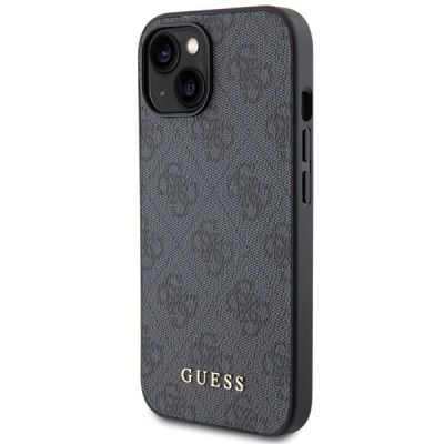 2. Guess 4G Metal Gold Logo Case for iPhone 15 / 14 Plus - Gray