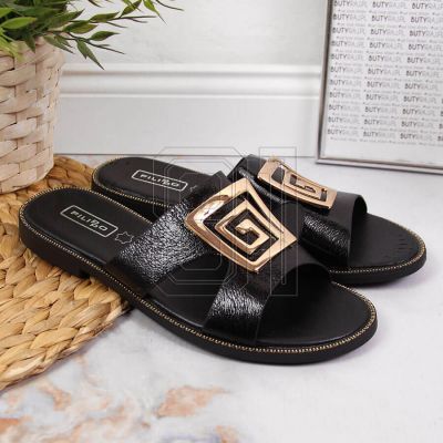 9. Black slippers with ornament W Filippo