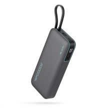 Cuktech CUKP200NGLDG 55W 20000mAh Powerbank with Built-in USB-C Cable - Gray