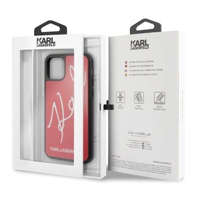 7. Karl Lagerfeld Signature Glitter Case for iPhone 11 Pro Max - Red