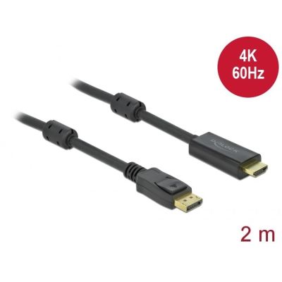 2. DeLOCK Active DisplayPort 1.2 to HDMI Cable 4K 60 Hz 2 m