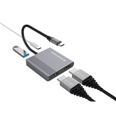 3. Conceptronic DONN13G Docking Station Wired USB 3.2 Gen 1 (3.1 Gen 1) Type-C Gray