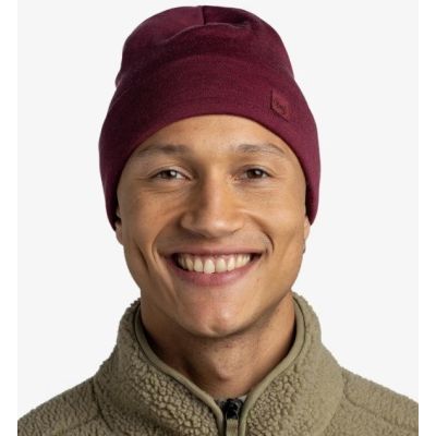 3. BUFF HEAVYWEIGHT MERINO WOOL LOOSE HAT SOLID TIBETAN RED