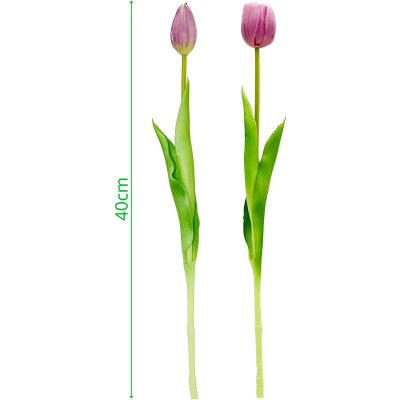 5. BOUQUET OF 5 PURPLE TULIPS 39 CM LIFE-LIKE SPRING DECORATION