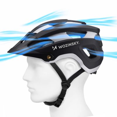 6. Wozinsky MTB bicycle helmet with removable visor, lightweight L - black and silver
