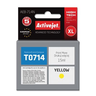 Activejet AEB-714N Ink (replaces Epson T0714, T0894, T1004; Supreme; 15 ml; yellow)