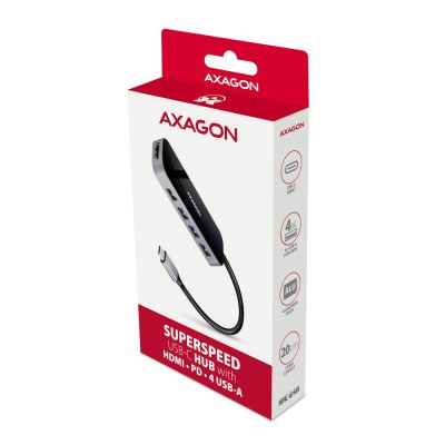 9. Axagon HMC-6H4A Wired Docking Station USB 3.2 Gen 1 (3.1 Gen 1) Type-C Black, Gray