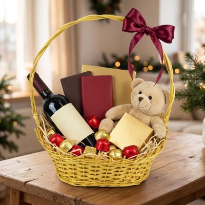 6. GOLD GIFT BASKET 46 x 28 x 11 CM