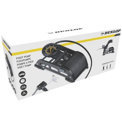 19. DUNLOP 2-PISTON FOOT PUMP WITH PRESSURE GAUGE BIKE CAR BALL