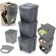GARBAGE BINS 25 L SORTIBOX SET 3 PCS GREY STONE