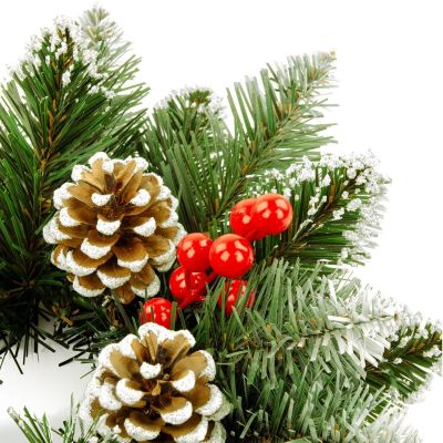 7. LARGE DIAMOND WREATH WITH ROWAN BERRIES AND PINE CONES SASKA GARDEN