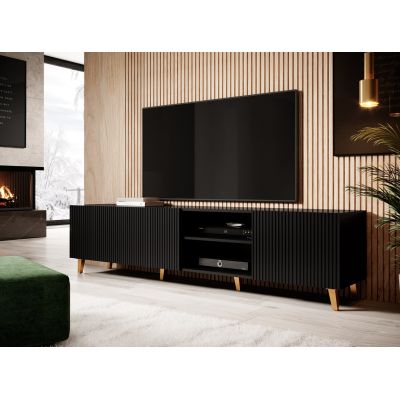4. TV cabinet PAFOS 200x40x52 black matt