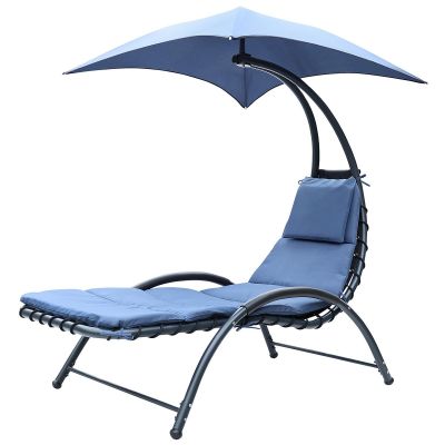 18. BERGAMO DECHAIR WITH UMBRELLA 200x125x180CM NAVY BLUE