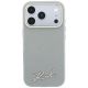3. Karl Lagerfeld Saffiano Small Script Metal Logo MagSafe Case for iPhone 18 Pro / 17 Pro - Beige