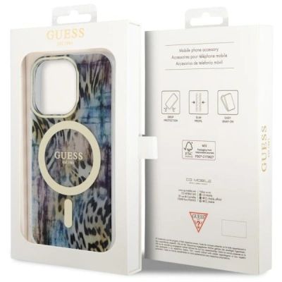 8. Guess GUHMP14LHLEOPWB iPhone 14 Pro 6.1" blue/blue hardcase Leopard MagSafe