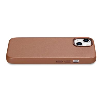 10. iCarer Case Leather Case Cover for iPhone 14 Brown (WMI14220705-BN) (MagSafe Compatible)