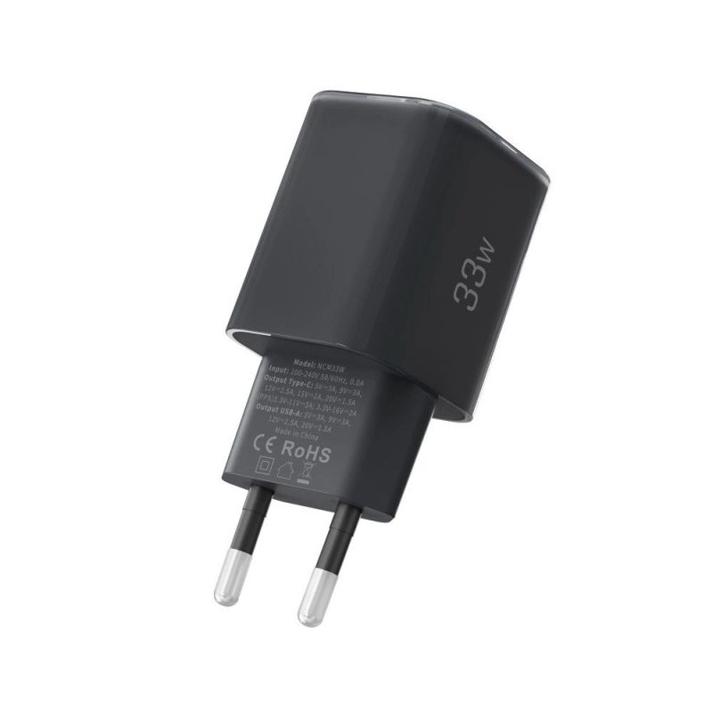 4. Tech-Protect NCM33W 2-port PD33W/QC3.0 wall charger - black
