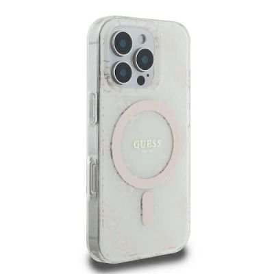 4. Guess IML 4G Background MagSafe iPhone 16 Pro Case - White