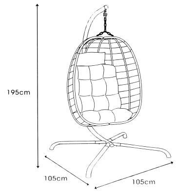 6. COCOON HANGING CHAIR 105x195CM DARK BROWN