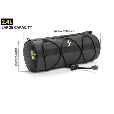 2. Rockbros Bike Handlebar Bag, Tube, Black