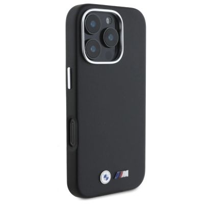 4. BMW M Smooth Full Wrapped Metal MagSafe Case for iPhone 16 Pro - Black