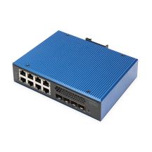 Industrial 8+4 10G SFP Port L2+ Gigabit Ethernet POE Switch 8 x GE RJ45 + 4 x 10G SFP Port