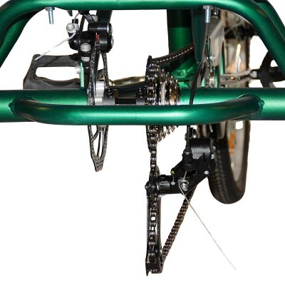 7. 3-WHEEL FOLDING BIKE 24 GREEN SHIMANO 7-SPEED