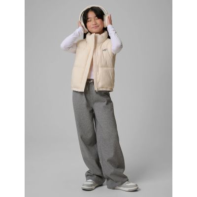 6. Girls' vest with synthetic filling 4F 4FJWSS26TVJAF312-12S