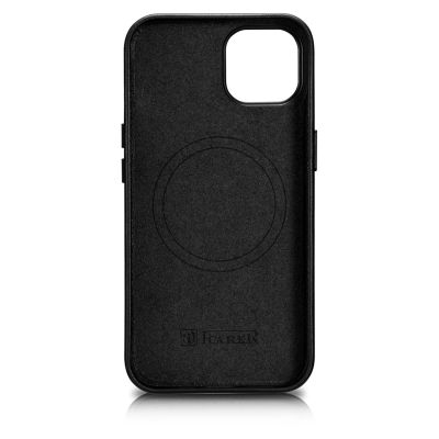 3. iCarer Case Leather cover for iPhone 14 Plus genuine leather case black (compatible with MagSafe)
