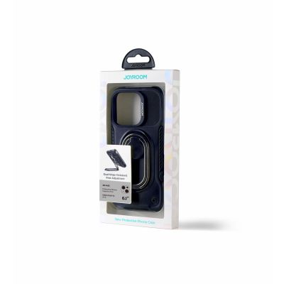 10. Joyroom Dual Hinge case for iPhone 14 armored case with a stand and a ring holder black