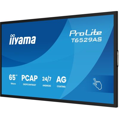 9. Interactive Display iiyama T6529AS-B1AG 65" All-In-One 3840x2160 4K UHD 4GB RAM 32GB Memory Android 14 2xHDMI+USB-C VESA 400x400