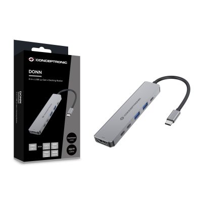 8. Conceptronic DONN33G Wired Docking Station USB 3.2 Gen 1 (3.1 Gen 1) Type-C Silver