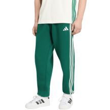 Men's adidas Essentials 3-Stripes Fleece Tapered Cuffed Pants Green KY4129