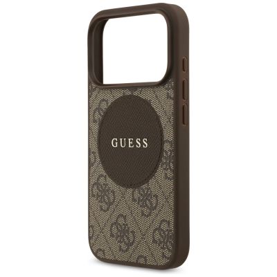 6. Guess 4G Circle Classic Logo MagSafe case for iPhone 17 Pro - brown