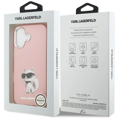 8. Karl Lagerfeld IML Aquarelle Choupette & Logo MagSafe iPhone 17 Case - Pink