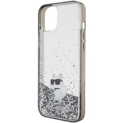 6. Karl Lagerfeld Liquid Glitter Choupette case for iPhone 15 Plus - transparent