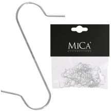 METAL HOOKS FOR BAUBLES, 50 PCS, SILVER, MICA