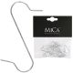 METAL HOOKS FOR BAUBLES, 50 PCS, SILVER, MICA