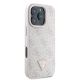 4. Guess Leather 4G Triangle Strass MagSafe Case for iPhone 16 Pro Max - Pink