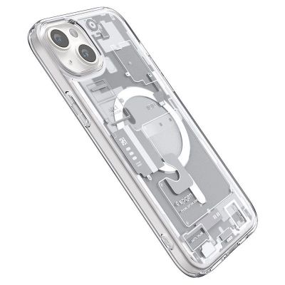 11. Spigen Ultra Hybrid Mag Case with MagSafe for iPhone 15 Plus - White (Zero One Pattern)