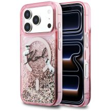Karl Lagerfeld Liquid Glitter Karl Script Logo MagSafe Case for iPhone 17 Pro - Pink